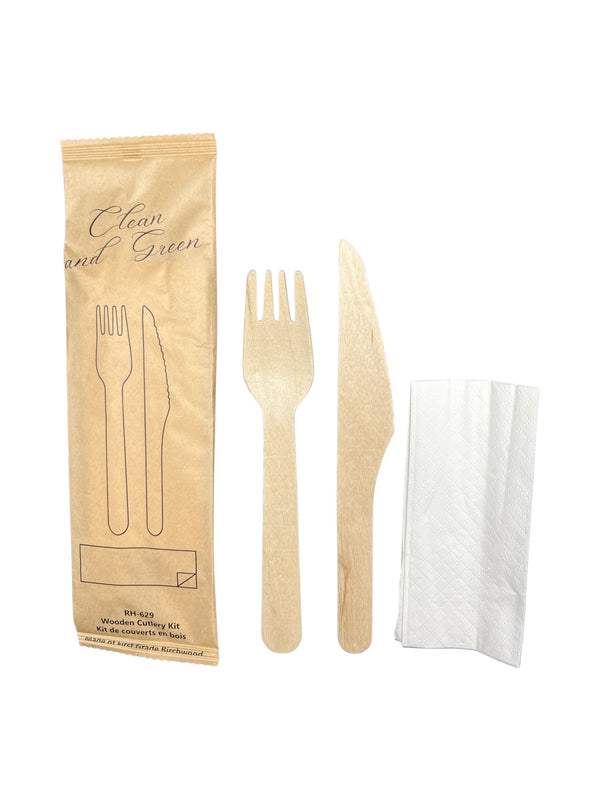 RH-629 Wooden Wooden Utensil Kit  3 in 1(F, K, N) 500 Sets